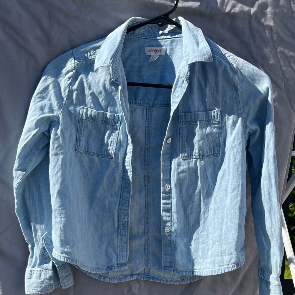 Cat & Jack Denim Blue Button-up Shirt
